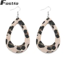 

Fostfo Fashion Geometric Leopard Print Big Water Drop Dangle Earrings For Women Tear Drop Statement Earrings Jewelry Gifts 2018