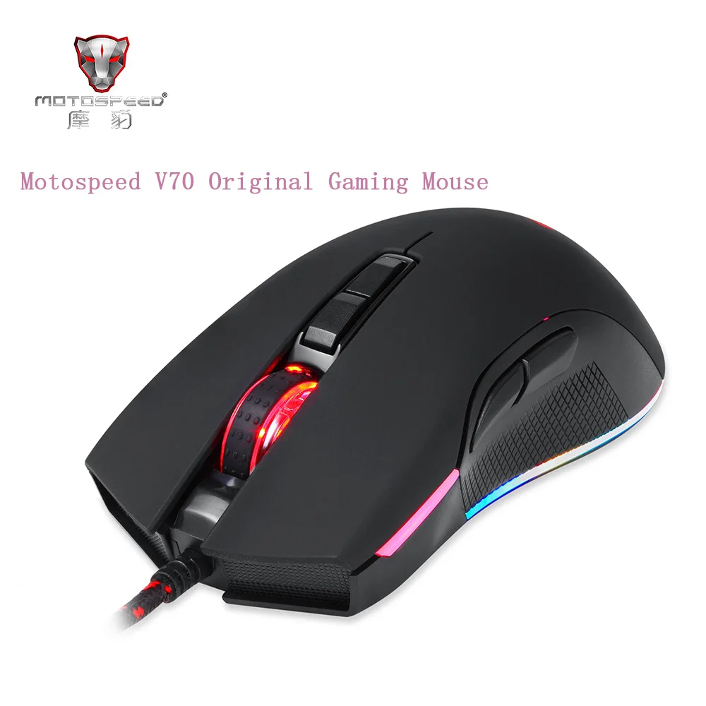 Motospeed V70 оригинальная игровая мышь RGB 12000 точек/дюйм 7 клавишная PMW3360 двигатель 250IPS