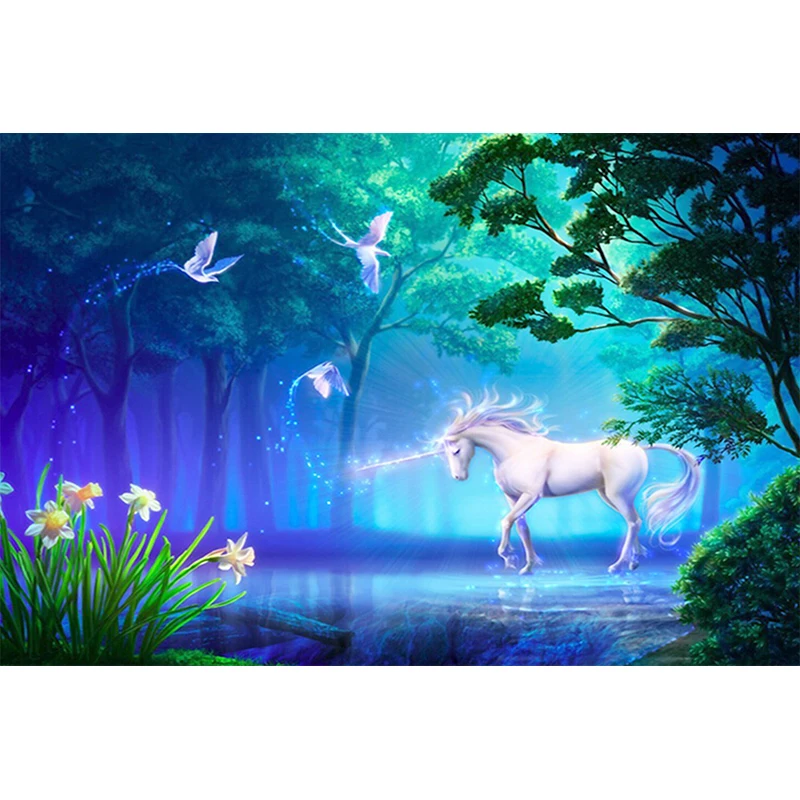 

Full Round Diamond Painting Cross Stitch Unicorn Animal Diy Handmade Wall Art Decor Painting Children Room Decoration Gift