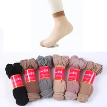 10 пар,, женские летние сексуальные ультратонкие прозрачные шелковые носки с кристаллами, высокие эластичные цветные нейлоновые короткие носки для женщин