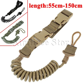

Tactical Elastic Quick Release Secure Pistol Spring Lanyard Belt Airsoft Pistol Sling Strap Heavy Duty