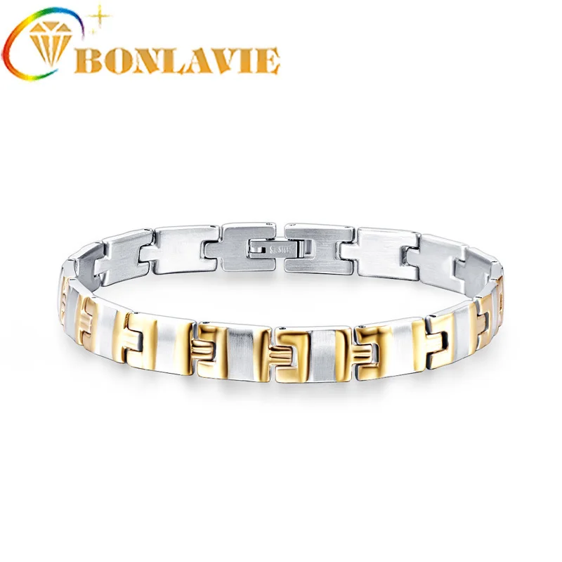 

New Arrival Silver Gold Color Bracelet Men Power Stainless Steel Charm Bracelets Simple Style Charm Bracelet Jewelry