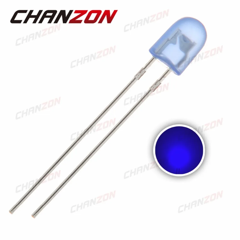 100 шт. 5 мм Овальный светодиод синий DIP Рассеянный 546 20mA DC 3 V светоизлучающий диодный светильник через отверстие лампы электронные компоненты