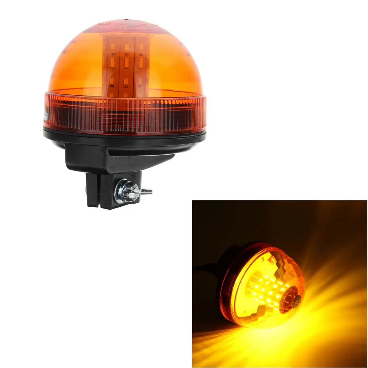 

12V/24V LED Rotating Flashing Amber Beacon Flexible DIN Pole Tractor Warning Light