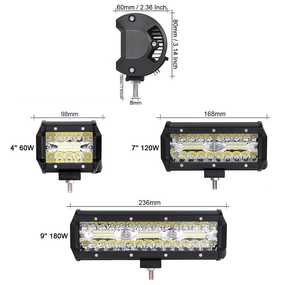 " 7" 1" 20 дюймов 3 ряда комбо балка Led светильник бар для внедорожник автомобиль Лодка Грузовик ATV 4X4 ATV внедорожник вождения экскаватор светильник s