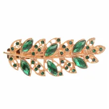  1 pcs Beauty Women Fashion Hair Clip Creative Leaf Crystal Alloy Rhinestone Barrette Hairpin Headband Korean Hair Accessories 