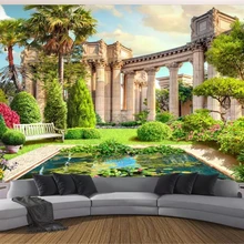 Обои на заказ, 3D, европейская римская колонна, сад, пейзаж, 3d Роспись ТВ диван, задний план, стены, 3d обои, papier peint