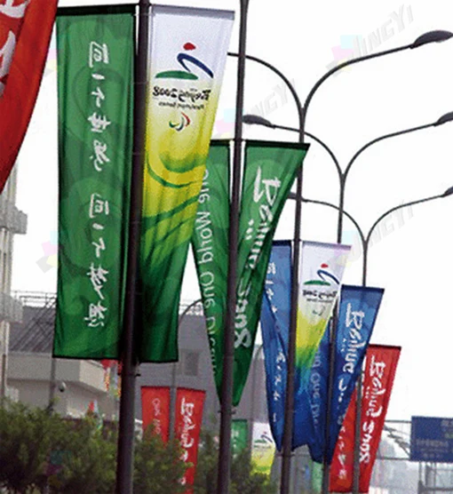 Street Lamp Pole Polyester Mesh Banner Advertising Perforated