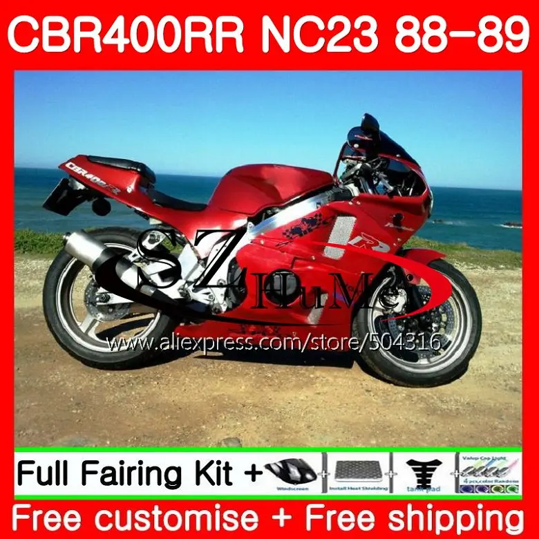 

NC23 For HONDA CBR400RR 88 89 90 91 92 93 121SH.6 NC29 Glossy red CBR 400RR 400 CBR400 RR 1988 1989 1990 1991 1992 1993 Fairing