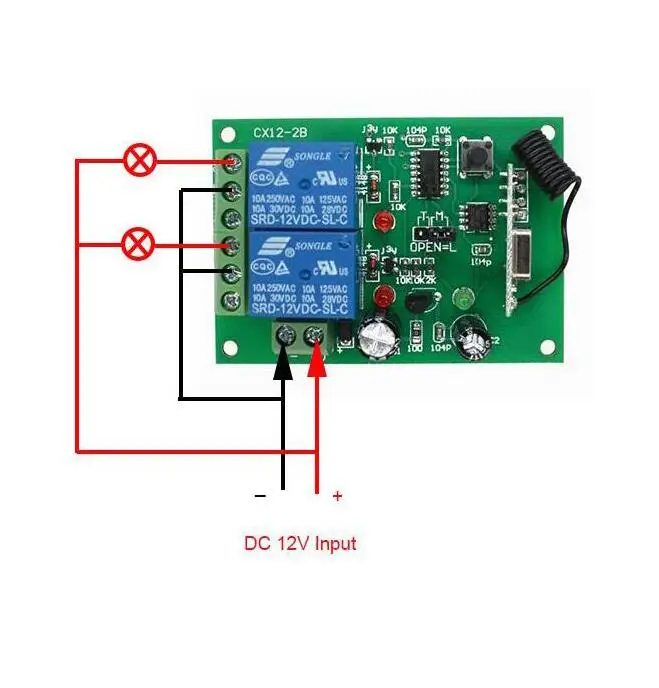 Дальняя дистанция 12 В 2CH DC12V 10A реле 2 CH Беспроводной RF пульт дистанционного управления переключатель для гаражной двери ворот лампа открывания окон