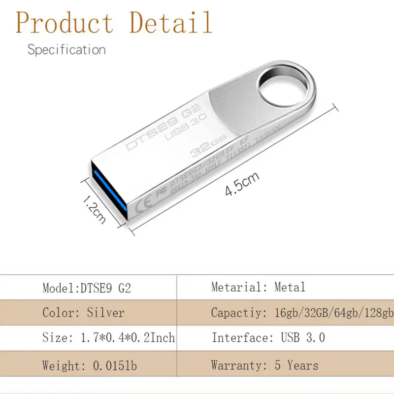 ФлешкаKingston USB Flash Drive 16 ГБ USB 3.1 Pendrive Водонепроницаемый металлический Memoria мини Придерживайтесь diy craft company logo U Диск 16 ГБ pen drive флешка 16 гб