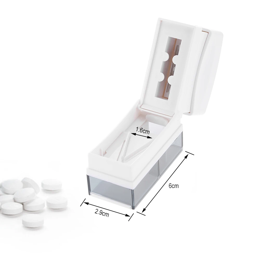 

Pill Cutter Spliter Medication Tablet Divider Medicine Container Organizer Storage Box Pill Cases & Splitters
