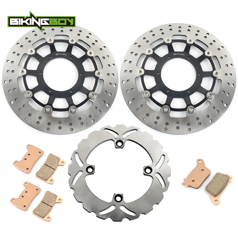 BIKINGBOY Front Rear Brake Discs Rotors Disks+ Pads for Honda CBR600RR 05 06 07 08 09 10 11 12 13 14 15 CBR 600 RR RR5 RR6 RR7