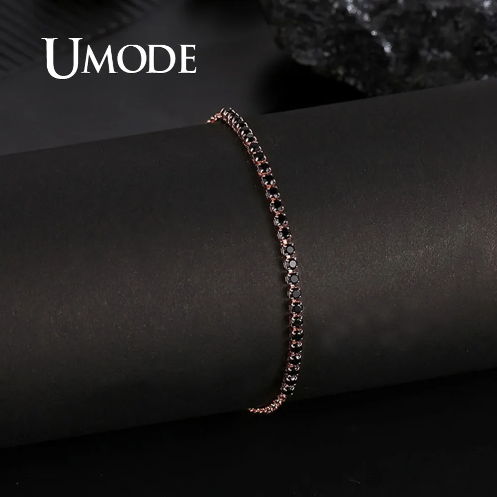 Женский теннисный браслет UMODE 6 цветов цепочка из циркония цвета розового золота