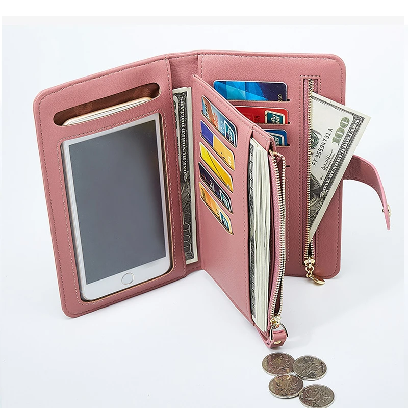 

Universal Phone bag For iphone 7 With Wallet and Card Holder For iphone Samsung Xiaomi Crossbody wallet and phone pruse CORNMI