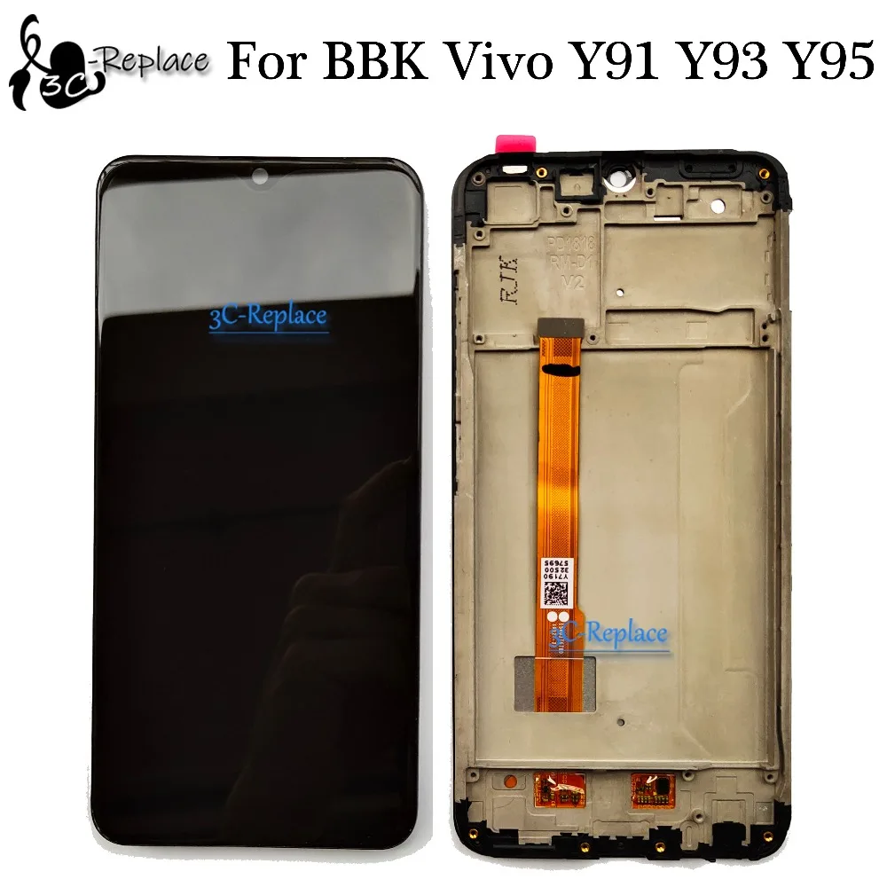 Тестирование черный для BBK Vivo Y91 Y91i Y91c Y93 Y93s Y93st Y95 MT6762 ЖК Дисплей+ кодирующий преобразователь сенсорного экрана в сборе с рамкой