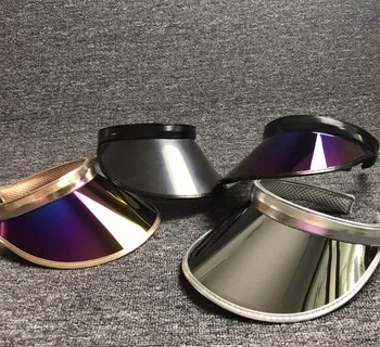 

10pcs/lot Wholesale Colorful Topless PVC Sunhat Summer Elastic UV Protective Sunshade Visor Caps Cycling Beach Sun hat