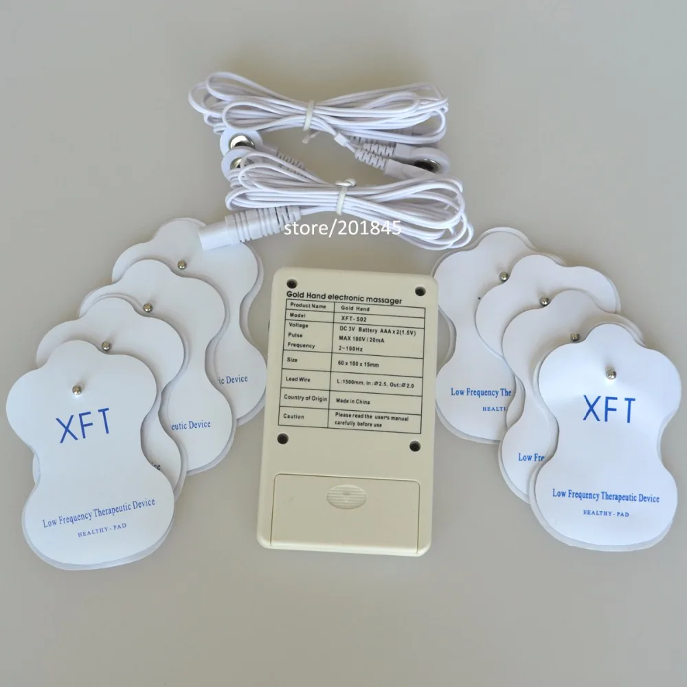 الرعاية الصحية عشرات الكهربائية مشجعا XFT-502 التردد المنخفض الرقمية مدلك الألم الإغاثة + 8 قطعة XFT منصات الكهربائي ل شحن