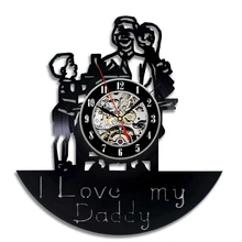 1 шт., виниловые часы I Love My Daddy, настенные часы ручной работы, винтажные стильные настенные часы, День отца, лучший подарок