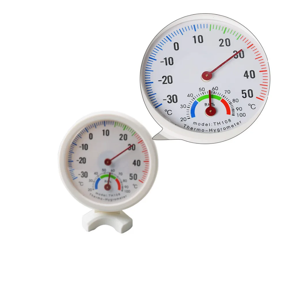 Mini Round Clock shaped Indoor and Outdoor Hygrometer Humidity