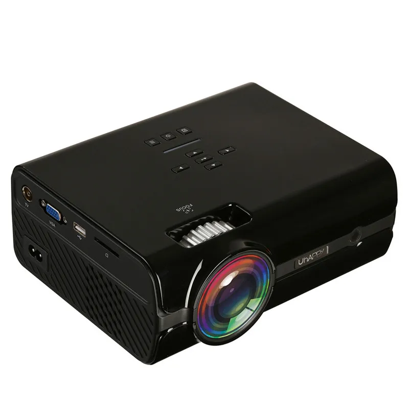 Uhappy U45 1600 люминесцентный мини-проектор 1080P мультимедиа мини портативный светодиодный hd-проектор микро домашний кинотеатр проектор May22 - Комплект: Black