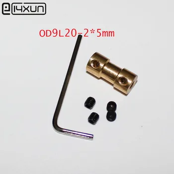 

6sets OD9L20 2x5mm rigid metre motor coupler 2mm to 5mm coupling transmission parts connector HM Accessories