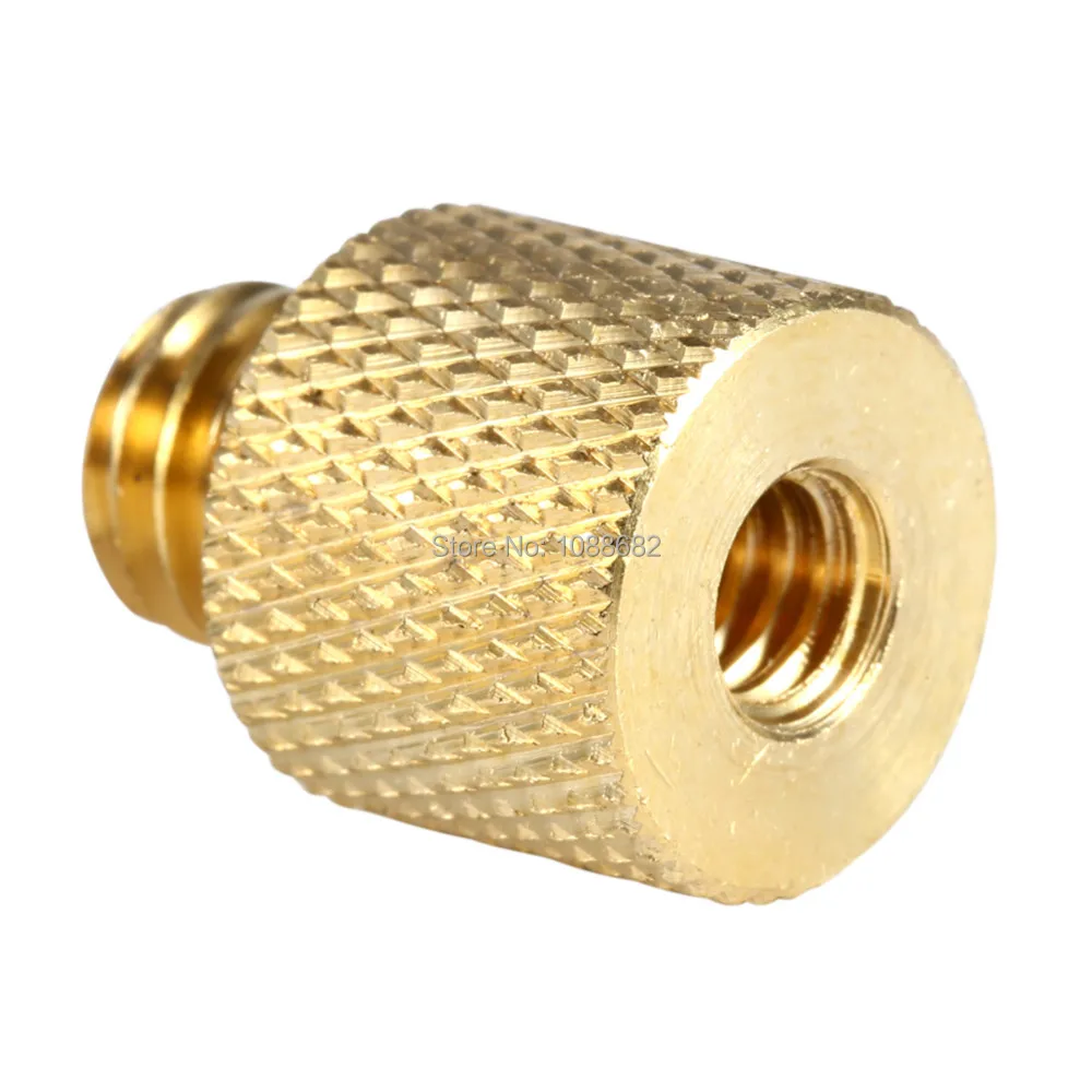 Gold Color 14 Female to 38 Male Tripod Thread Screw Adapter Brass 14 38 for Tripod Camera Light Stand Accessories (4)