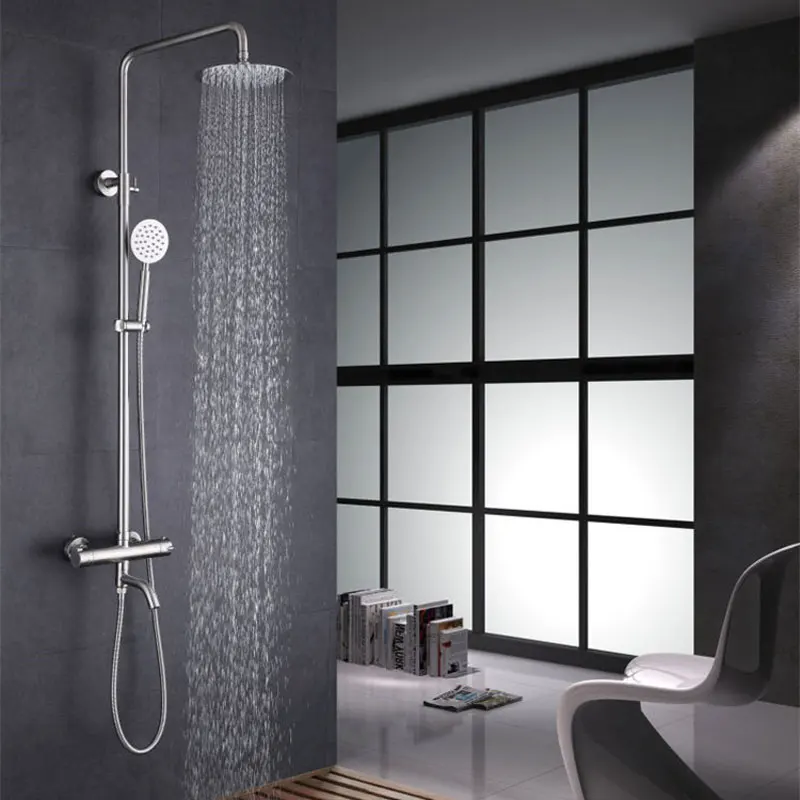 

304 stainless steel cold and hot mixer faucets shower 304 thermostatic faucet shower set auto-thermostat control faucets