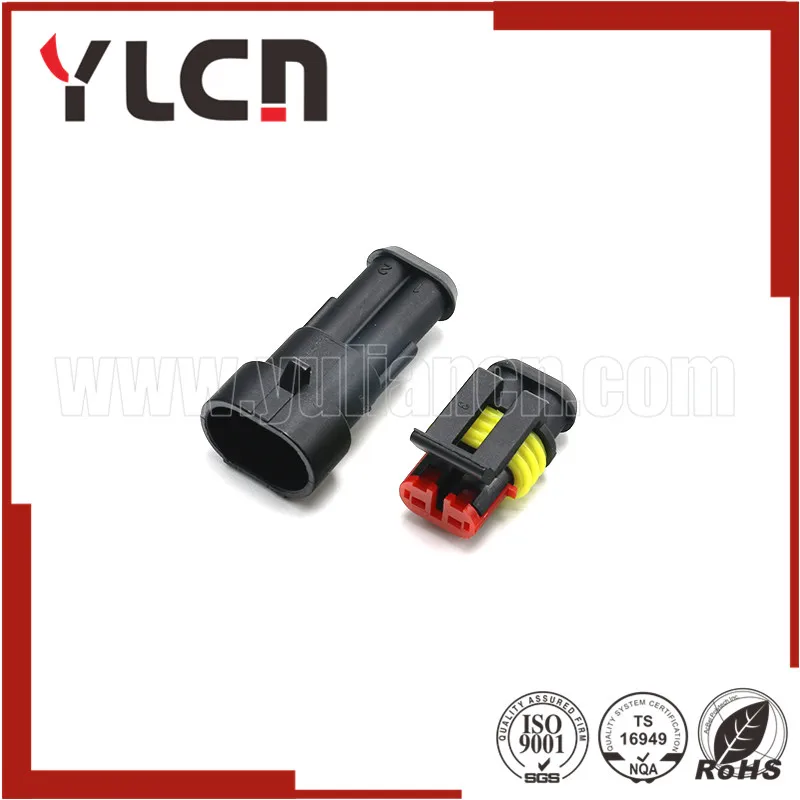 

1 Set 2 Pins Ways AMP 1.5 Series Seal Waterproof Male Female Auto Connector Plug AMP 282080-1 AMP 282104-1