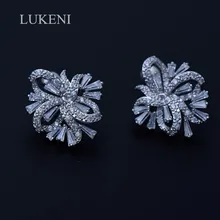 LUKENI дизайн элегантные модные OL личности Белый Цвет кубический циркон геометрического типа серьги с бантами для женщин ювелирные изделия