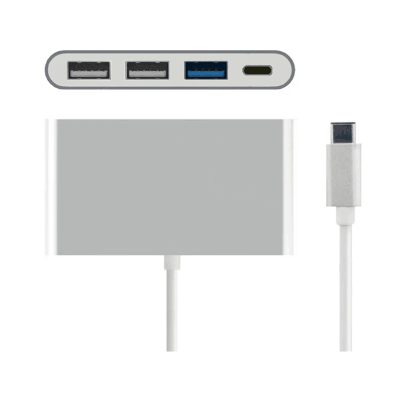 Trumsoon Type C to USB3.0 + USB2.0 + USB-C Adapter Type-C Hub Charging Data Converter for MacBook Laptop Tablet PC