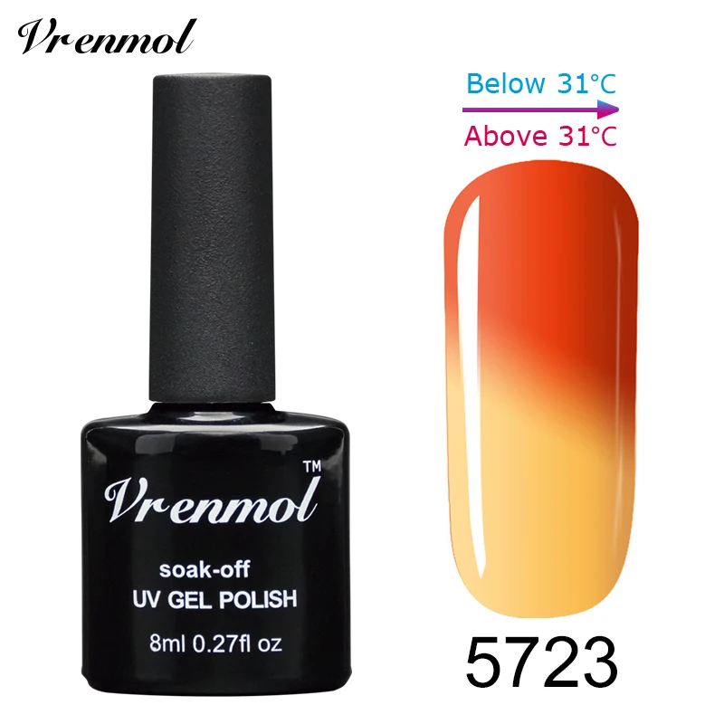 Vrenmol 1 шт замочить от УФ-гель для ногтей настроения температуры теплового изменения цвета лак для ногтей 29 цветов - Цвет: 5723