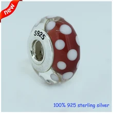 Подходит для браслетов Pandora Новые стерлингового серебра 925 Подвески Минни подписи вид муранского стеклянные бусины Сделай Сам изготовление оптом