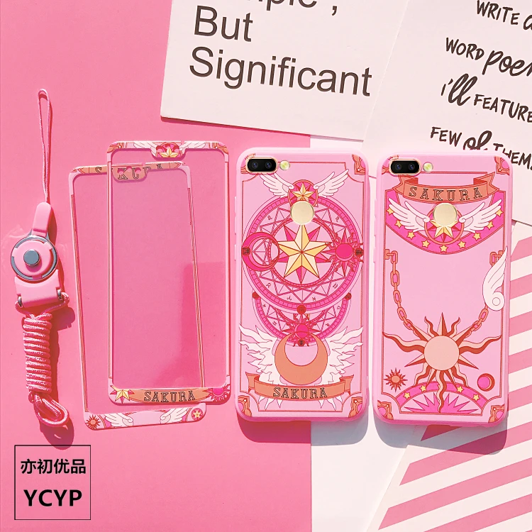 Honor play/10/9/9i/8lite Cardcaptor Sakura Case +Tempered Glass Screen film case for Huawei Nova2S/3/3E/P20/P20 pro/P10/P10plus |
