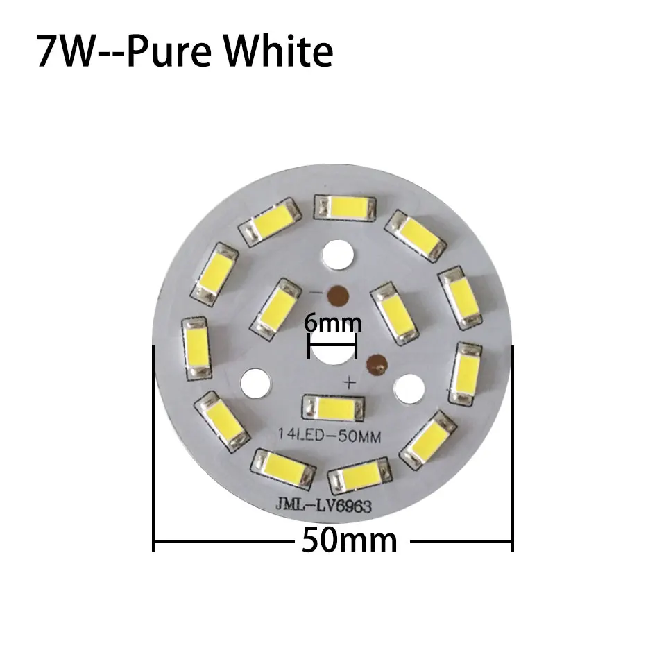 3 Вт, 5 Вт, 7 Вт, 9 Вт, 12 Вт, 18W5730 Яркость SMD светильник Настольная лампа Панель для 3, 5, 7, 9, 12, 18 Вт светодиодный лампы PCB для потолка с светодиодный - Испускаемый цвет: 7W  Pure White