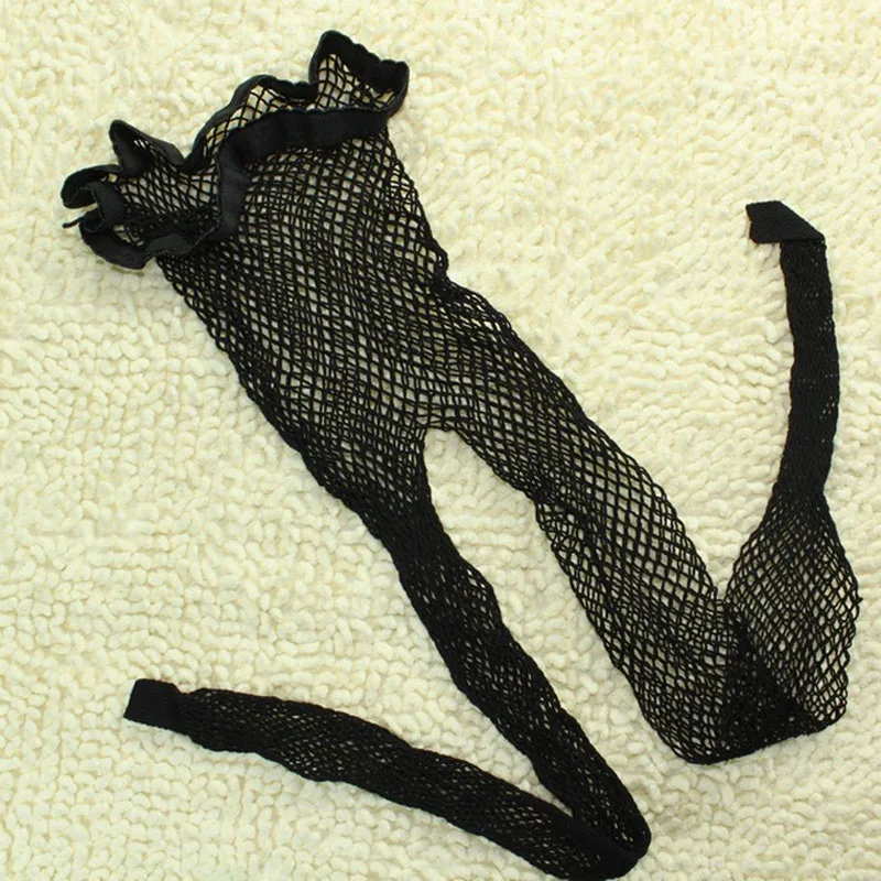 1 пара Для женщин сексуальные прозрачные облегающие, в сеточку колготки Клубные вечерние чистая отверстия черные колготки, чулки с эластичным бортом, небольшой/среднем сетчатом