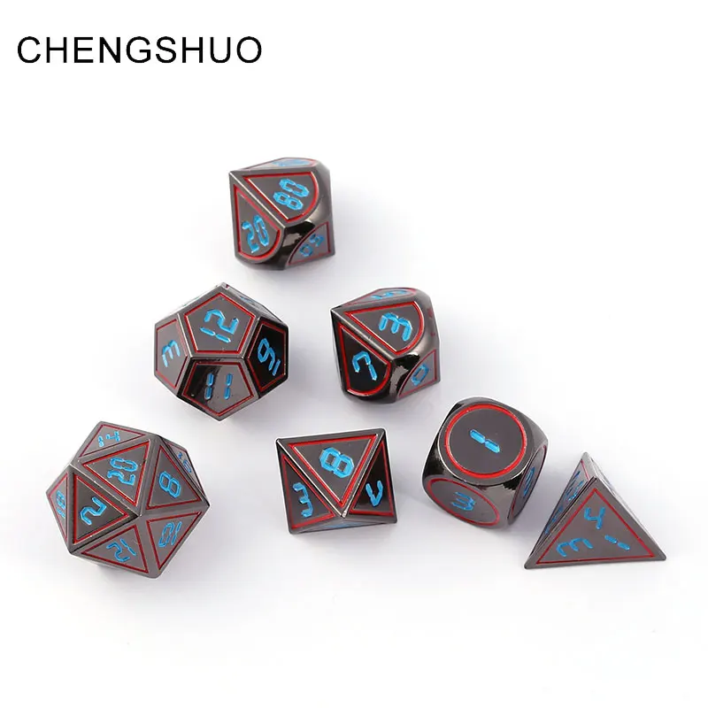 Chengshuo dnd dice metal rpg sets polyhedral dungeons and dragons d20 10 6 8 12 table games Zinc alloy red copper dices pattern Chengshuo dnd dice metal rpg sets polyhedral dungeons and dragons d20 10 6 8 12 table games Zinc alloy red copper dices pattern