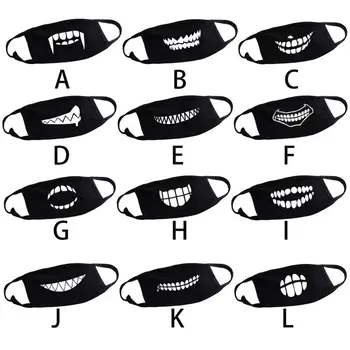 

Washable Outdoor Face Mask Unisex Cotton Breathable Cartoon Teeth Printed Mouth mask