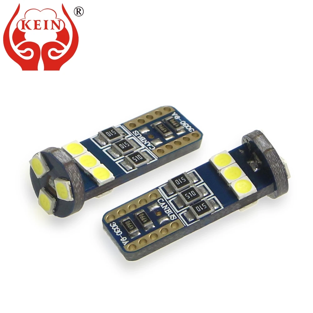 

KEIN 10PCS 168 194 car styling t10 w5w led bulb Canbus No Error 12V auto side wedge reading license plate interior light lamp