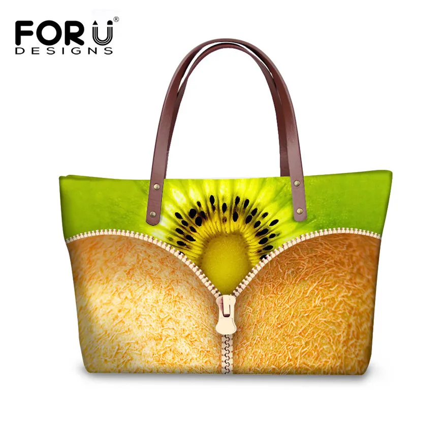 FORUDESIGNS/Новинка; женские сумки с 3D принтом фруктов; Модные женские большие сумки на плечо для женщин; пляжные сумки-мессенджеры; Bolsa Feminina - Цвет: HB0182AL