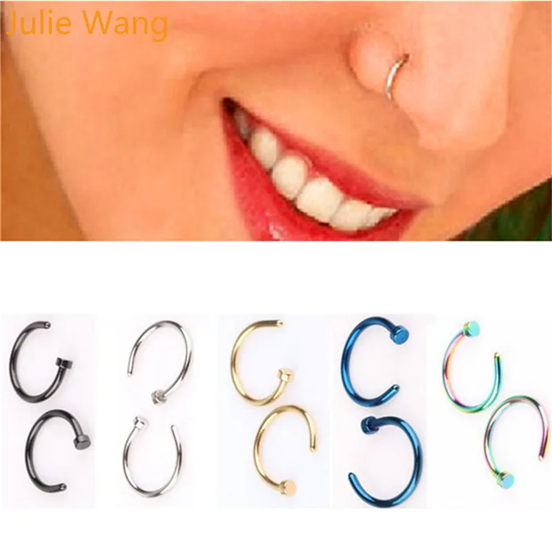 Поддельное кольцо для носа Julie Wang 5 цветов 1 шт. титановая сталь перегородки