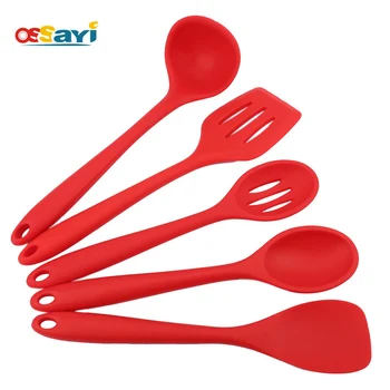 

5Pcs Silicone Kitchen Utensils Sets Spoon Shovel Filter Non-stick Pan Food Grade Silicone Heat-Resistant Cooking Tools kits