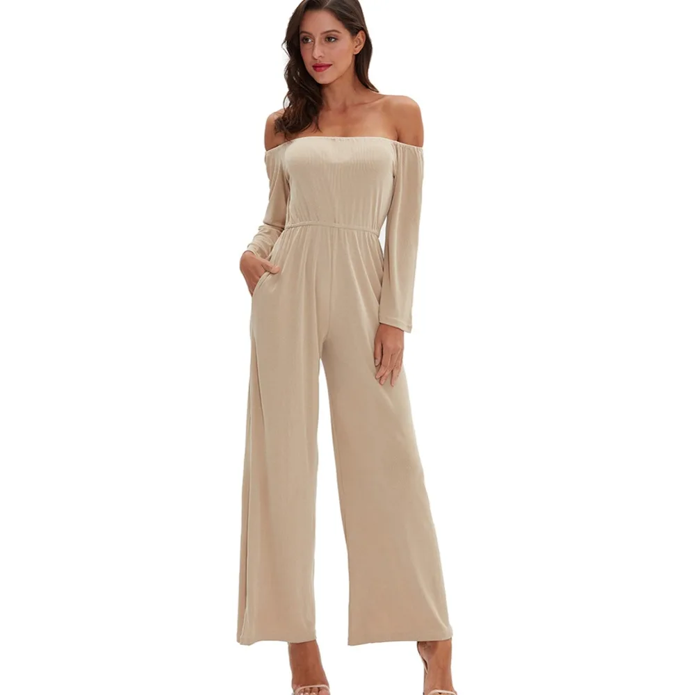 

High quality women jumpsuit set Sexy off shoulder women suits very comfortable