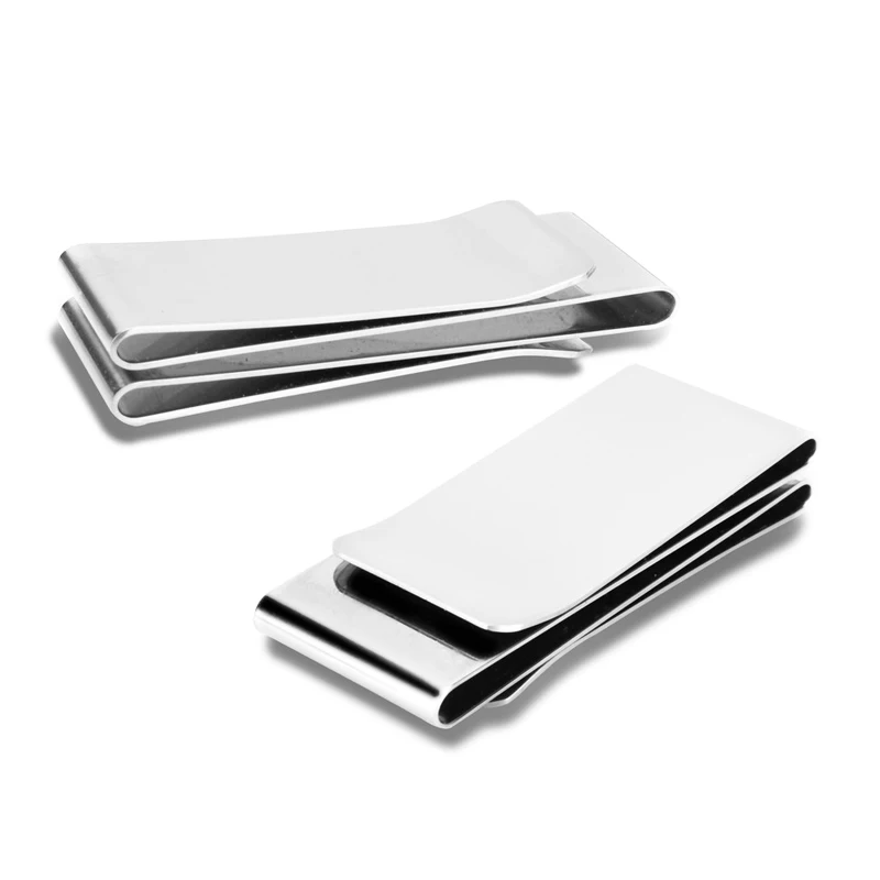 

New Stainless Steel Slim two Layer Money Clip Unisex Double Sided Metal Pocket Wallet Credit Card Money Holder Dollar Cash Clamp
