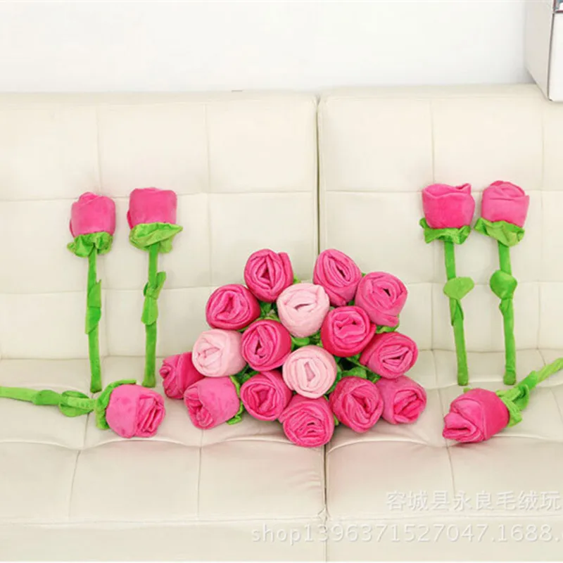 30cm 40cm Creative 1pcs Roses Bouquets Flower Curtains Buckle Plush