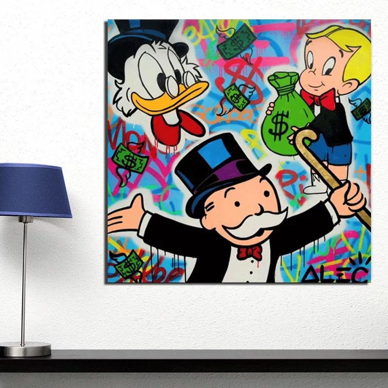 

Alec Monopoly Canvas Painting Prints Living Room Home Decor Artwork Modern Wall Art Oil Painting Posters Pictures Accessories