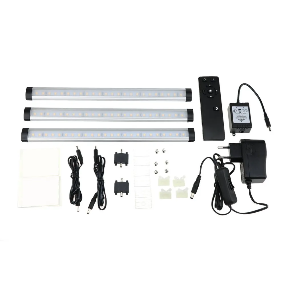 

2pcs Motion Sensor 24 LED Light Closet Cabinet Night Light Warm White PC Material With Black Remote Controller