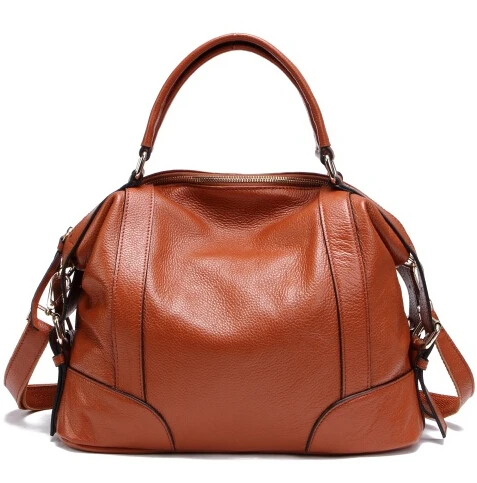 Гарантия натуральная кожа женские сумки для бизнеса моды Crossbody сумки повседневные торговые сумки на плечо - Цвет: Big brown