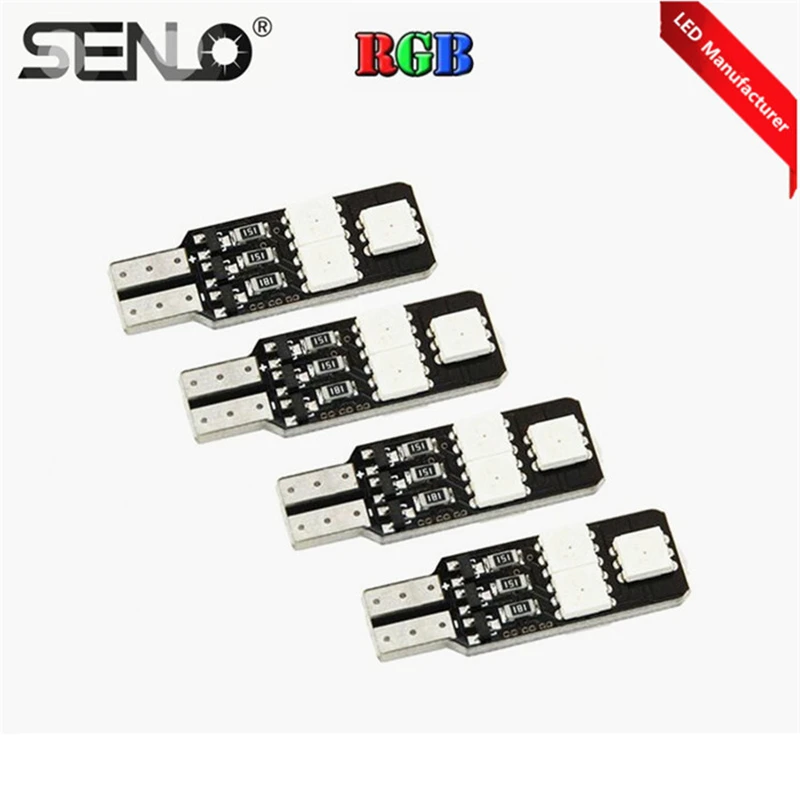 Новый многофункциональный Цвет RGB T10 194 168 W5W светодиодный клиновидный для салона