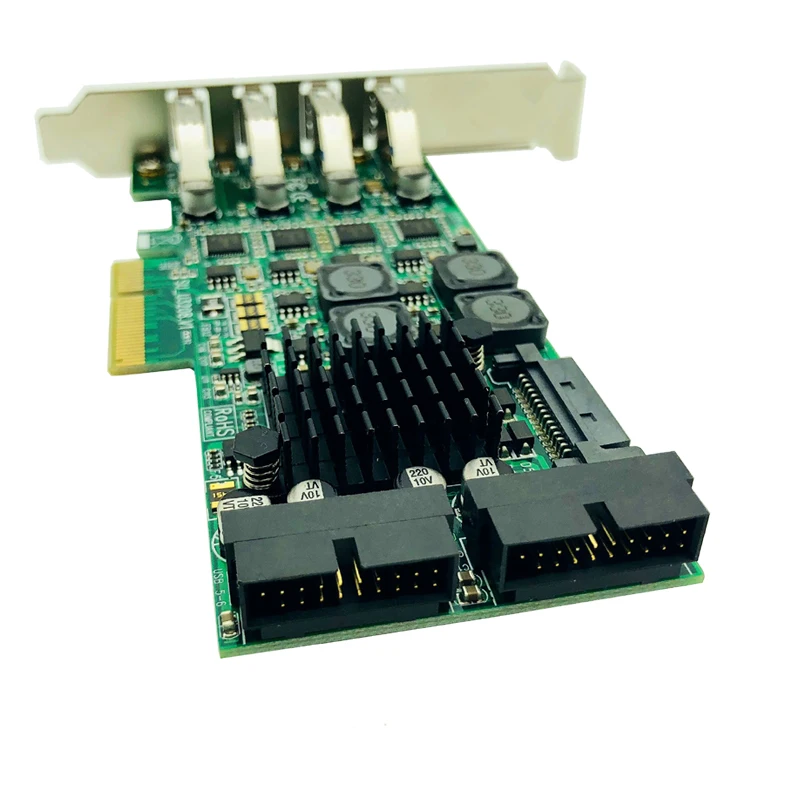 PCI Express PCI-E к USB 3,0 Расширительная карта Raiser 8 портов USB 3,0 контроллер SATA power независимый 4 канала для сервера камеры
